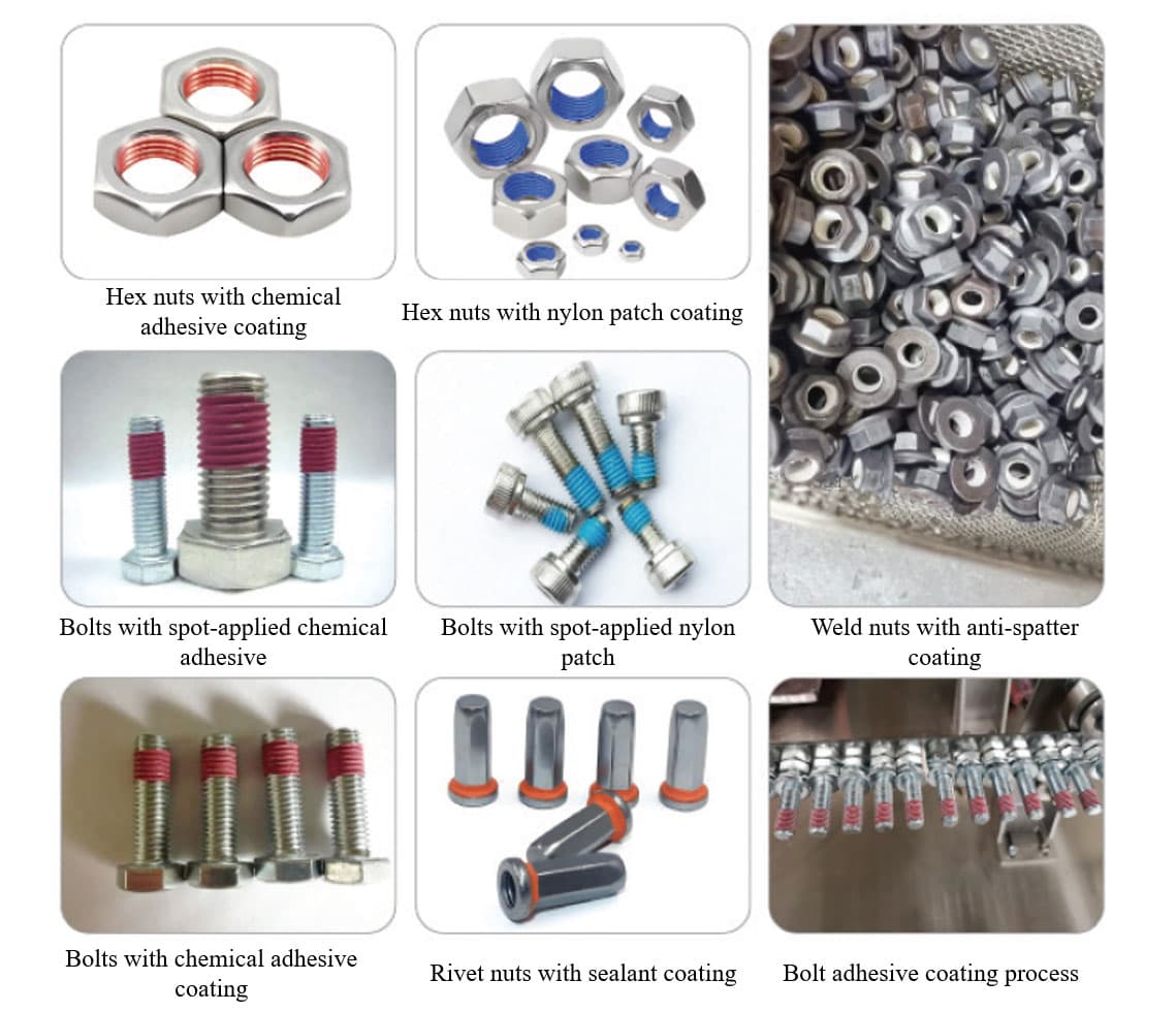Fasteners with adhesive coating