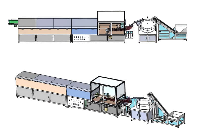 Automatic fastener feeding and adhesive coating line