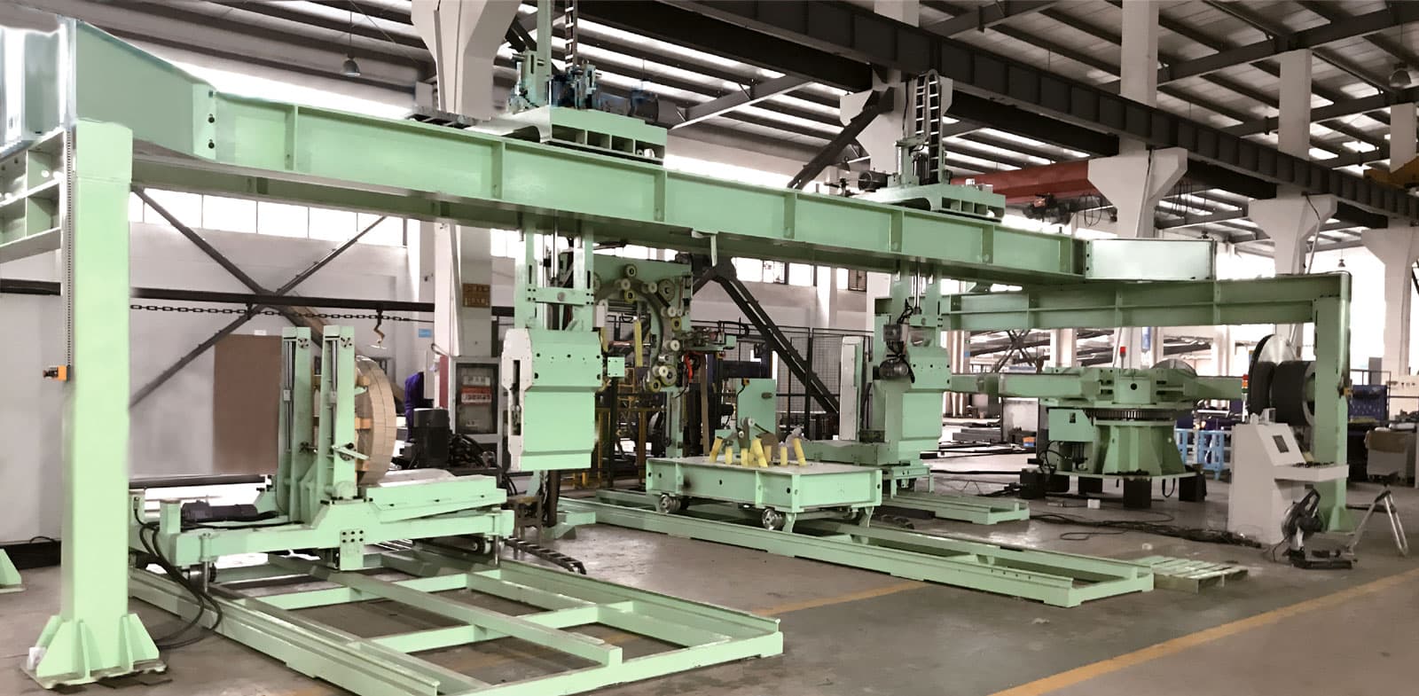 Automatic new type steel col packing line layout