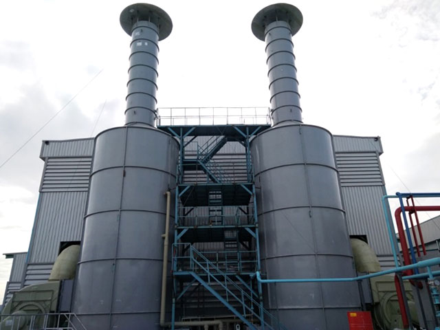 exhaust gas treatment tower