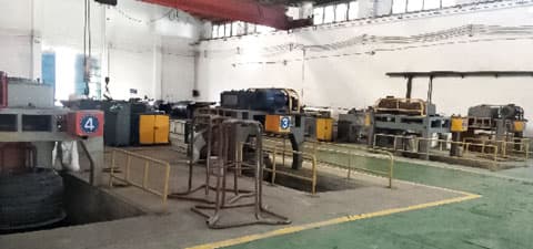 Non-pickling wire rod phosphating line in operation