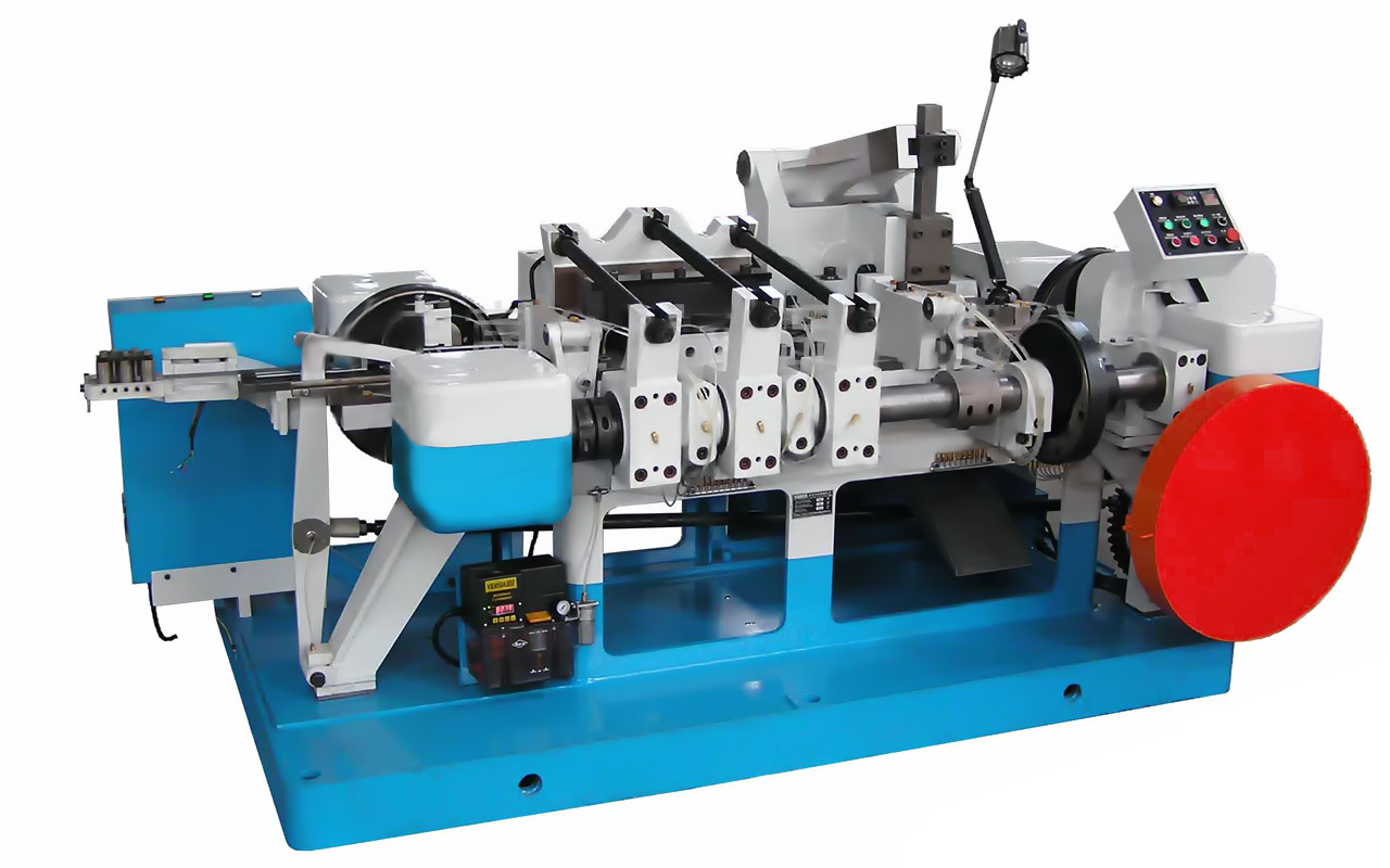 universal punching and forming machine for producing hose clamp head
