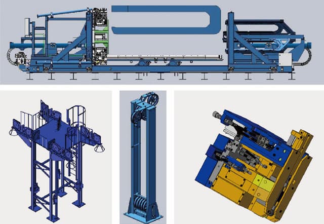 Wire rod coil pressing and banding system 3D model