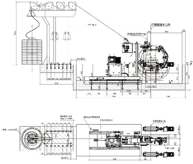 Strapping equipment installation layout