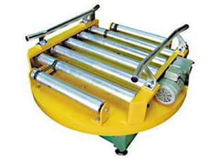 roller conveyor for round bin